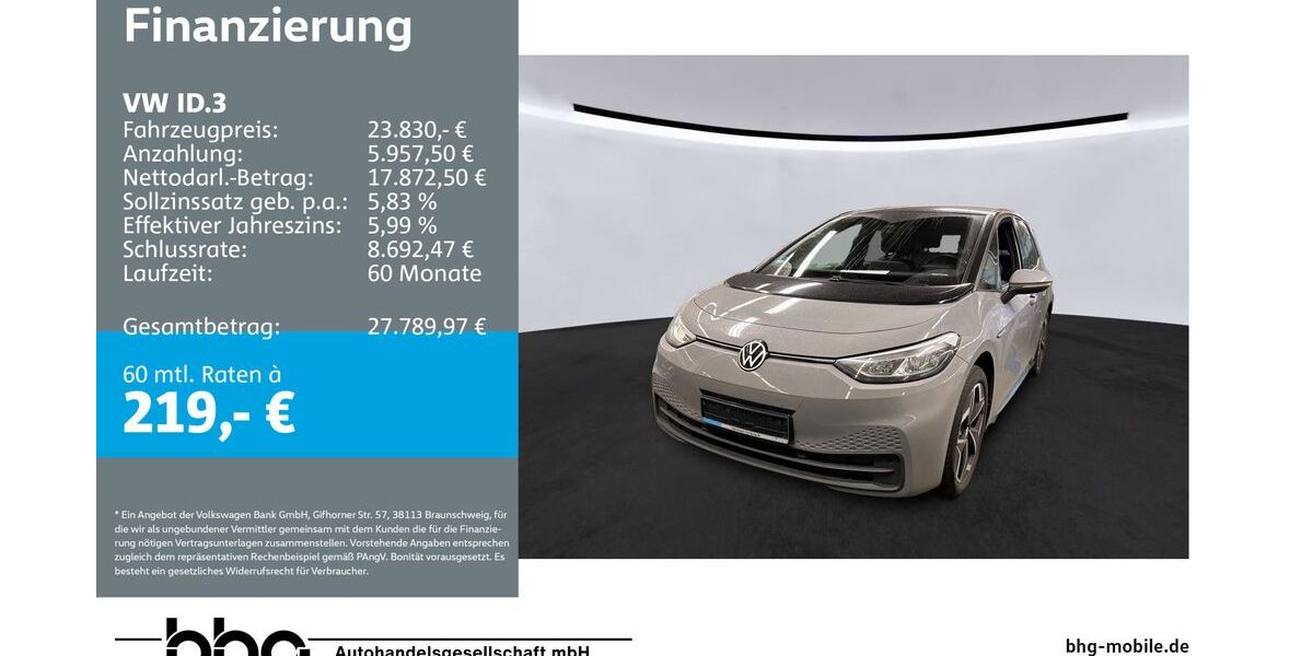 VW ID.3 57.383 km 23.830 &euro; Bühl 77815