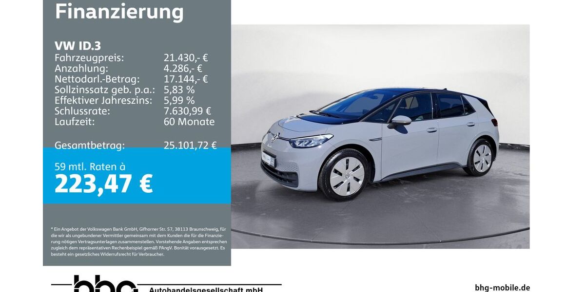VW ID.3 44.596 km 21.430 &euro; Ettlingen 76275