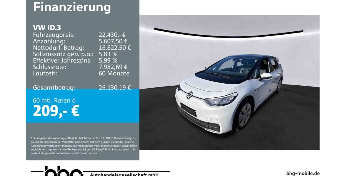 VW ID.3 50.650 km 22.430 &euro; Bühl 77815